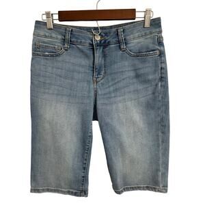 St John's Bay Women's‎ 4 Bermuda Denim Shorts Light Wash Country Western Cowgirl